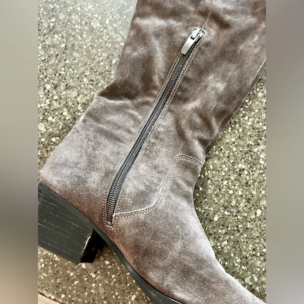 Via Spiga Ophira Over The Knee Suede Boots Winter Dressy Zip Leather Classy